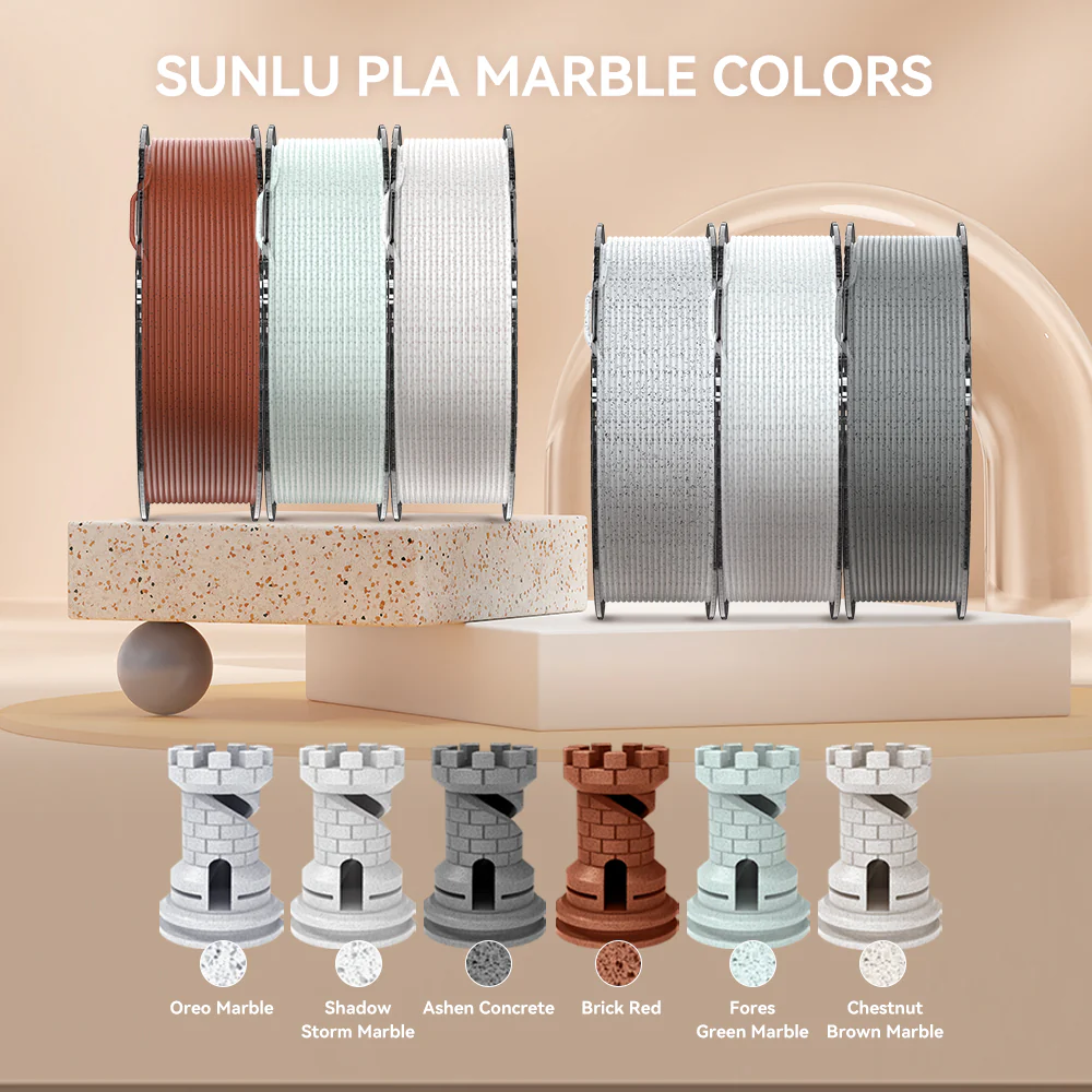 [MOQ: 3KG] High Speed PLA Marble 3D Printer Filament 1KG - Image 6